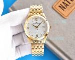 Replica Jaeger leCoultre Master Ultra-Thin White Dial Watch Yellow Gold